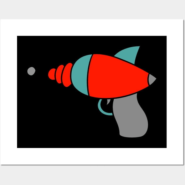 Red Alien Gun Wall Art by saradaboru